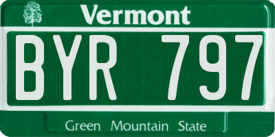 VT license plate BYR797
