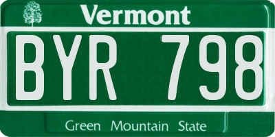 VT license plate BYR798