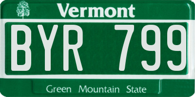 VT license plate BYR799