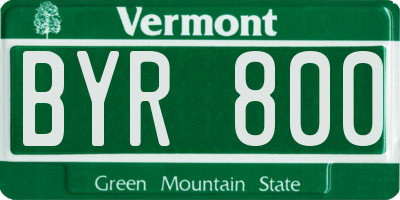 VT license plate BYR800