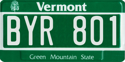 VT license plate BYR801