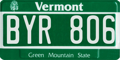 VT license plate BYR806