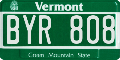 VT license plate BYR808