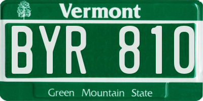 VT license plate BYR810