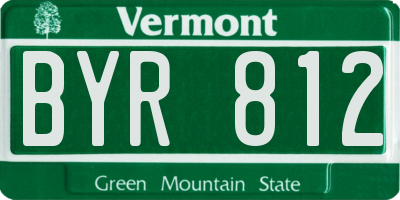 VT license plate BYR812