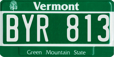 VT license plate BYR813