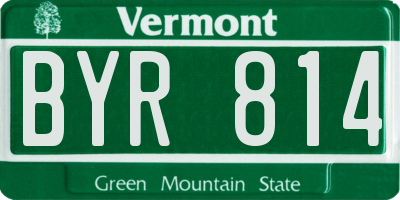 VT license plate BYR814