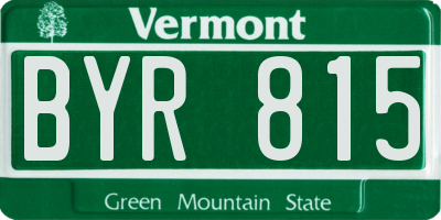VT license plate BYR815