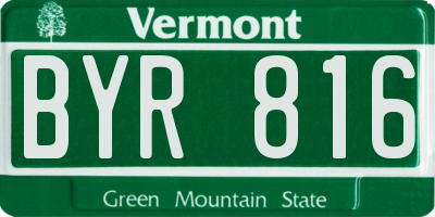 VT license plate BYR816