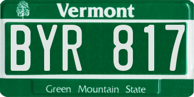 VT license plate BYR817
