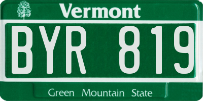 VT license plate BYR819
