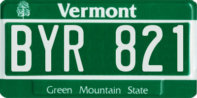 VT license plate BYR821