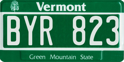 VT license plate BYR823
