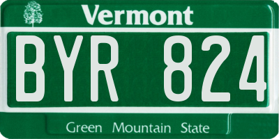 VT license plate BYR824