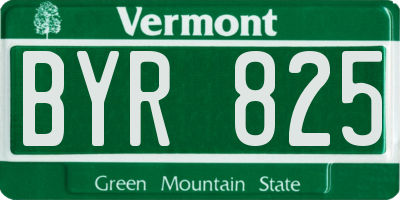 VT license plate BYR825