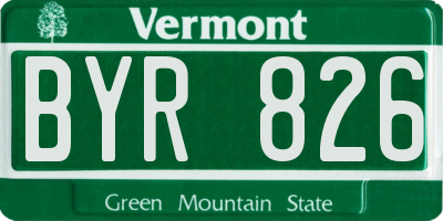 VT license plate BYR826