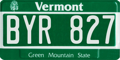 VT license plate BYR827