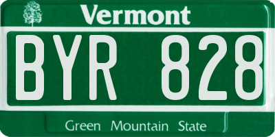 VT license plate BYR828