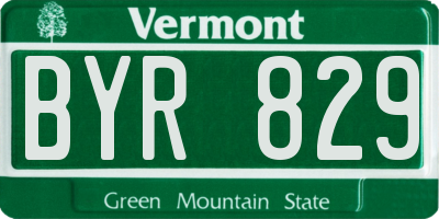 VT license plate BYR829