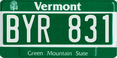 VT license plate BYR831