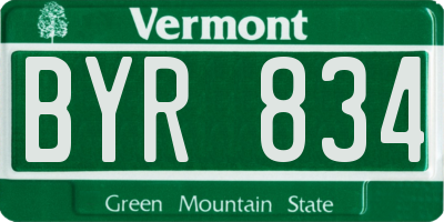 VT license plate BYR834