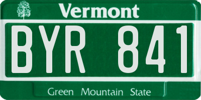 VT license plate BYR841
