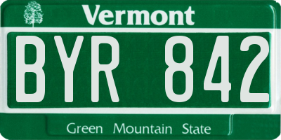 VT license plate BYR842