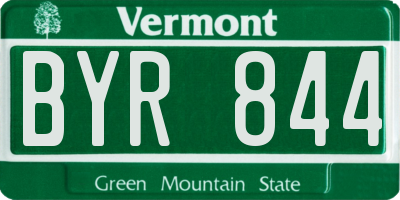 VT license plate BYR844