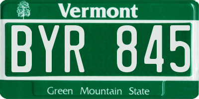 VT license plate BYR845