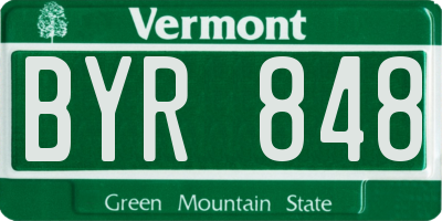 VT license plate BYR848