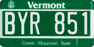 VT license plate BYR851