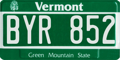 VT license plate BYR852