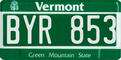 VT license plate BYR853