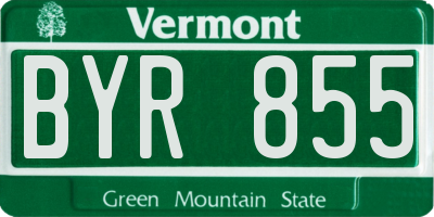 VT license plate BYR855
