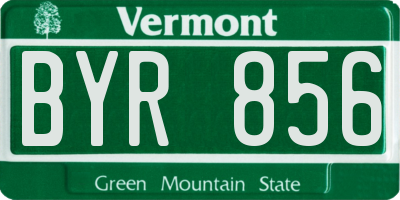 VT license plate BYR856