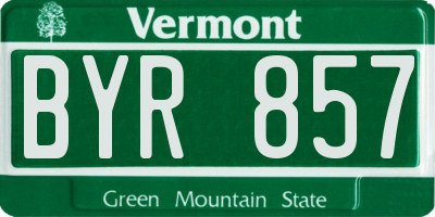 VT license plate BYR857