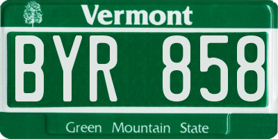 VT license plate BYR858