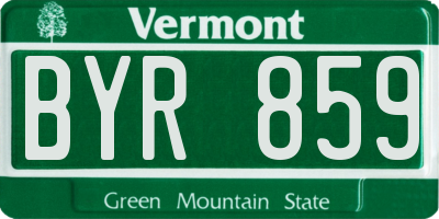 VT license plate BYR859
