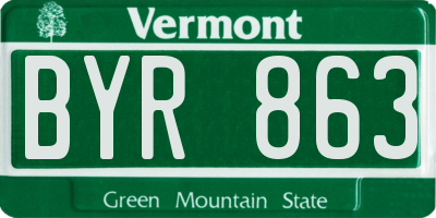 VT license plate BYR863