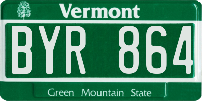 VT license plate BYR864