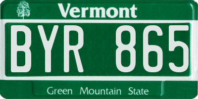 VT license plate BYR865