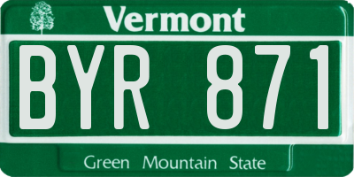 VT license plate BYR871