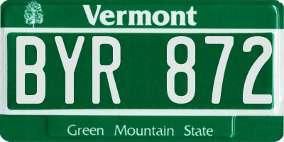 VT license plate BYR872