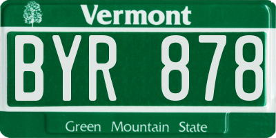 VT license plate BYR878