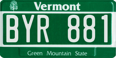 VT license plate BYR881