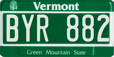 VT license plate BYR882