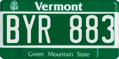 VT license plate BYR883
