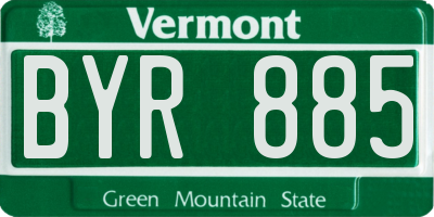 VT license plate BYR885