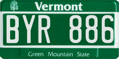VT license plate BYR886