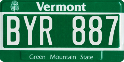 VT license plate BYR887
